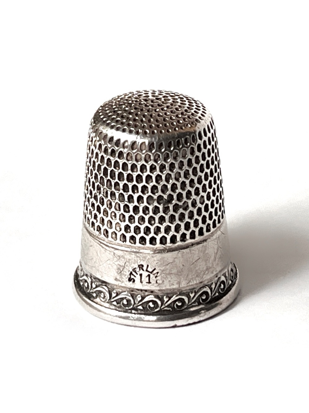 Antique Sterling Silver Simons Bros. Thimble Size 11